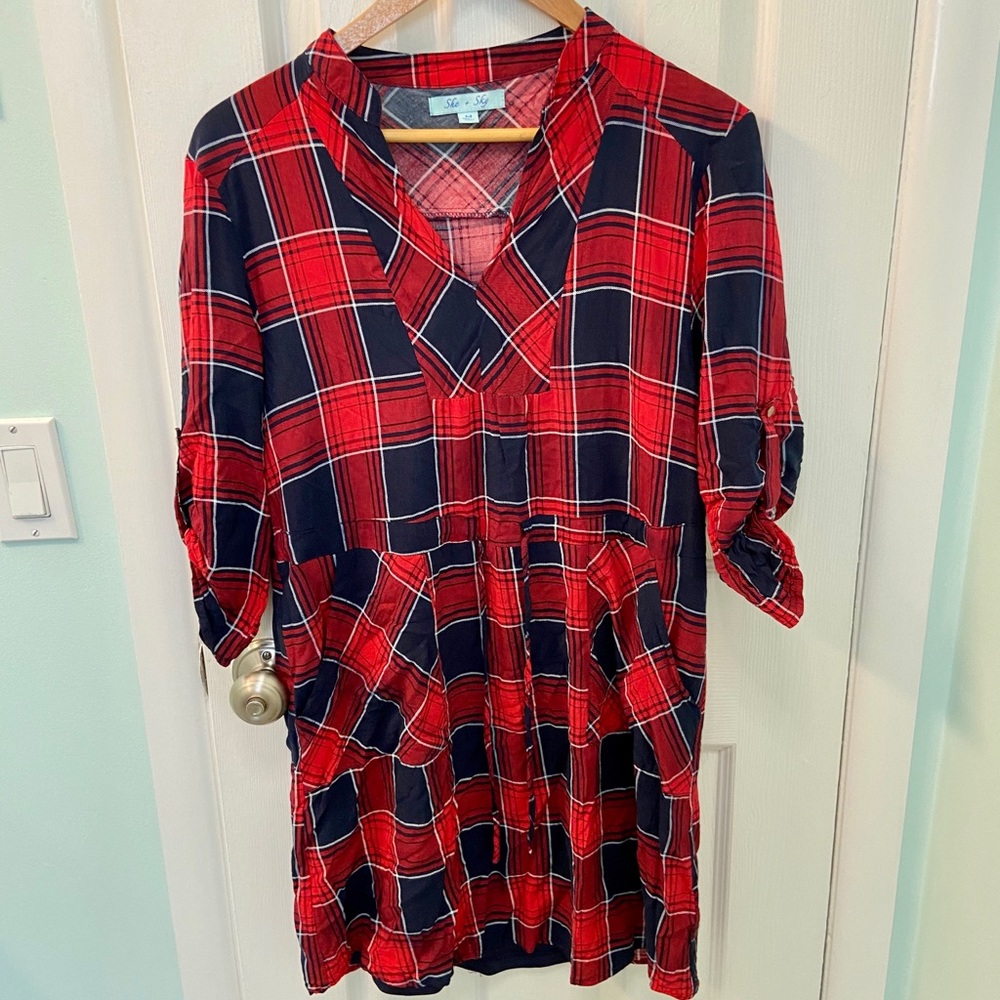 Red plaid dress!